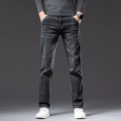 New Men's Light Business Loose Jeans