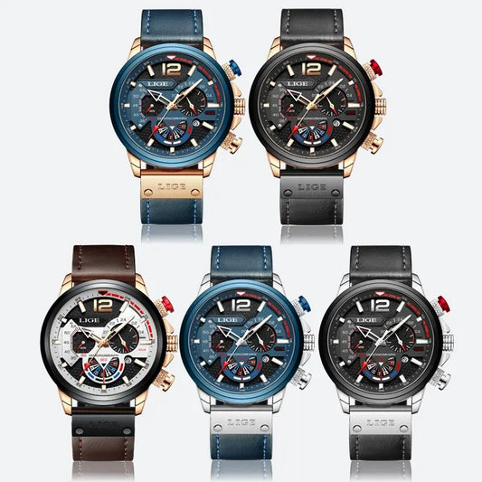 LIGE Fashion Watch Man Luxury Chronograph