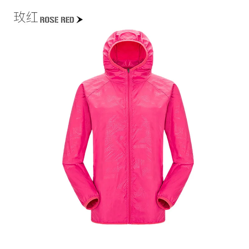 Camping Rain Jacket Men Women Waterproof Sun Protection