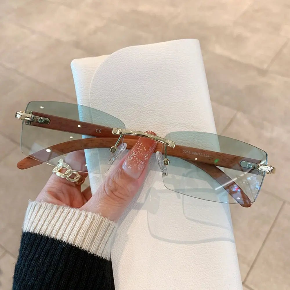 Square Rimless Sunglasses