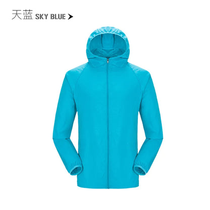 Camping Rain Jacket Men Women Waterproof Sun Protection