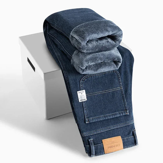 Jeans for Men's Thickened Warm