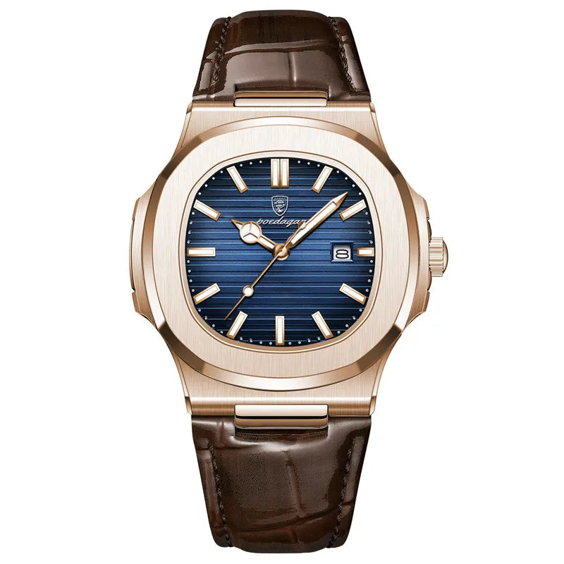 POEDAGAR Classic Blue Watch Business